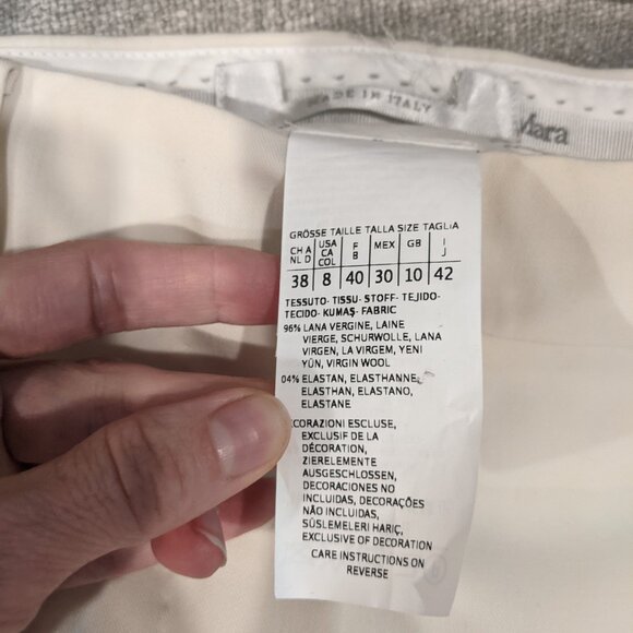 NWT Max Mara white wool pants IT42 or US6 - Picture 3 of 3